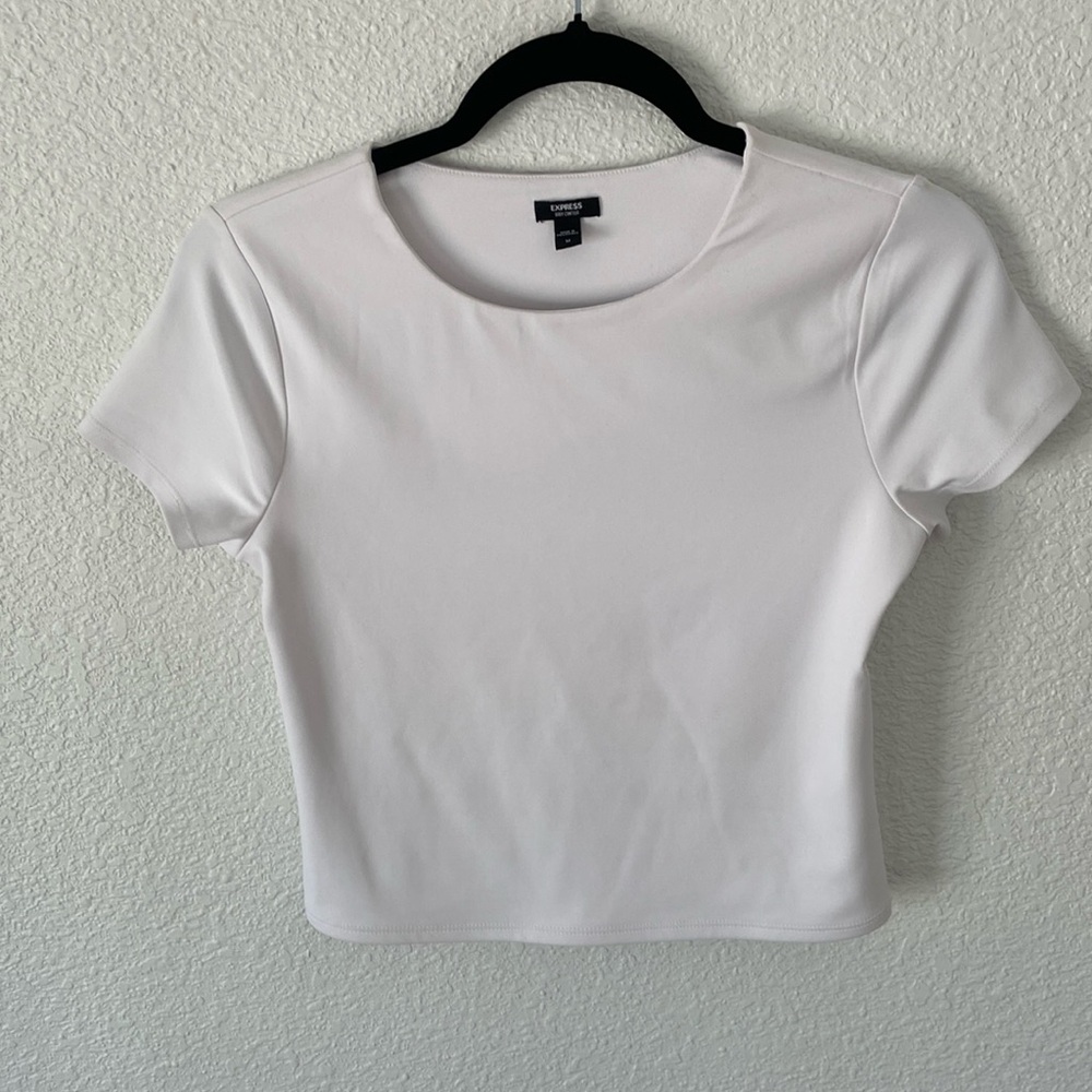 Express, Medium, white, body contour collection, cropped top